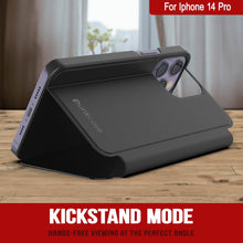 Cargar imagen en el visor de la galería, Punkcase iPhone 14 Pro Reflector Funda protectora con tapa [Negro]
 Estuche reflectante Punkcase iPhone 14 Pro, funda protectora con tapa [Negro]
