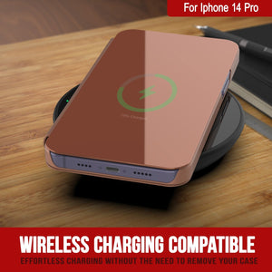 Funda protectora Punkcase iPhone 14 Pro Reflector con tapa desplegable [Rosa]