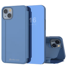 Load image into Gallery viewer, Carcasa protectora Punkcase iPhone 14 Reflector Flip Cover [Azul]
