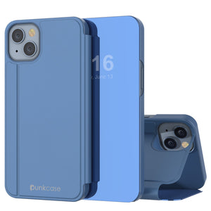 Carcasa protectora Punkcase iPhone 14 Reflector Flip Cover [Azul]