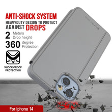 Load image into Gallery viewer, Carcasa Punkcase para iPhone 14, cubierta protectora con tapa abatible [plateada]
