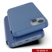 Load image into Gallery viewer, Carcasa protectora Punkcase iPhone 14 Reflector Flip Cover [Azul]
