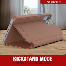 Load image into Gallery viewer, Funda reflectante Punkcase para iPhone 14, con cubierta protectora abatible [Rosa]
