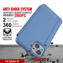 Load image into Gallery viewer, Carcasa protectora Punkcase iPhone 14 Reflector Flip Cover [Azul]
