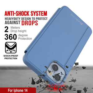 Carcasa protectora Punkcase iPhone 14 Reflector Flip Cover [Azul]