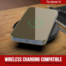 Load image into Gallery viewer, Punkcase iPhone 14 Reflector Case es una funda protectora con tapa [en color dorado].
