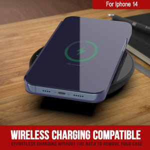 Funda protectora de tapa Punkcase para iPhone 14 Reflector [Morado].