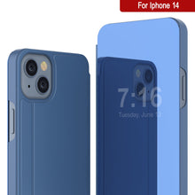 Load image into Gallery viewer, Carcasa protectora Punkcase iPhone 14 Reflector Flip Cover [Azul]
