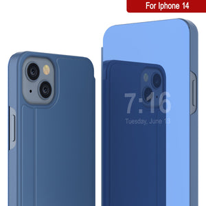 Carcasa protectora Punkcase iPhone 14 Reflector Flip Cover [Azul]