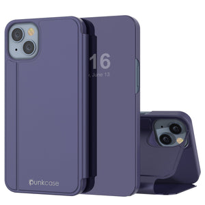 Funda protectora de tapa Punkcase para iPhone 14 Reflector [Morado].