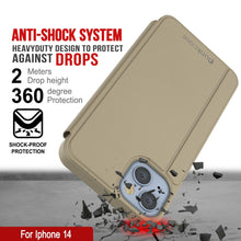 Load image into Gallery viewer, Punkcase iPhone 14 Reflector Case es una funda protectora con tapa [en color dorado].
