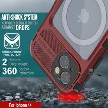 Cargar imagen en el visor de la galería, iPhone 14 Metal Extreme 2.0 Series es una carcasa impermeable de aluminio IP68 con protector de pantalla integrado [Rojo-Negro].
