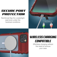 Cargar imagen en el visor de la galería, iPhone 14 Metal Extreme 2.0 Series es una carcasa impermeable de aluminio IP68 con protector de pantalla integrado [Rojo-Negro].
