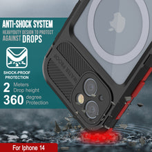 Cargar imagen en el visor de la galería, iPhone 14 Serie Metal Extreme 2.0 - Funda de aluminio resistente al agua IP68 con protector de pantalla incorporado [Negro-Rojo]
