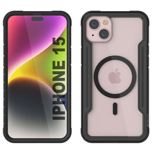 Cargar imagen en el visor de la galería, Funda de protección Punkcase iPhone 15 Armor Stealth MAG Defense de grado militar con cubierta multicapa [Negro].
