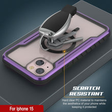 Cargar imagen en el visor de la galería, Punkcase iPhone 15 Armadura Stealth MAG Defense Funda Protectora de Grado Militar de varias capas [Morado]

