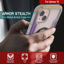 Cargar imagen en el visor de la galería, Funda de Defensa Punkcase iPhone 15 Stealth ARMOUR MAG de Grado Militar Protectora Multicapa [Arcoíris]
