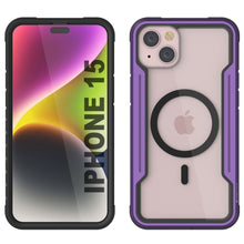 Cargar imagen en el visor de la galería, Punkcase iPhone 15 Armadura Stealth MAG Defense Funda Protectora de Grado Militar de varias capas [Morado]
