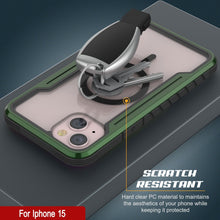 Cargar imagen en el visor de la galería, Punkcase iPhone 15 Armor Stealth MAG Defense Case: Funda protectora robusta de grado militar de varias capas [Verde Oscuro].
