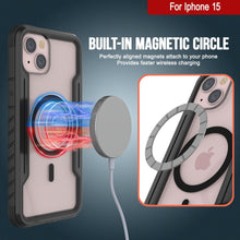 Cargar imagen en el visor de la galería, Funda de protección Punkcase iPhone 15 Armor Stealth MAG Defense de grado militar con cubierta multicapa [Negro].
