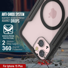 Cargar imagen en el visor de la galería, Funda de protección Punkcase iPhone 15 Plus Armor Stealth MAG Defense Protective de grado militar de varias capas [Negro]
