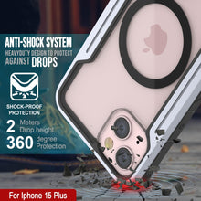 Cargar imagen en el visor de la galería, Funda de defensa Punkcase iPhone 15 Plus Armor Stealth MAG, protección de grado militar con cubierta multicapa [blanca].
