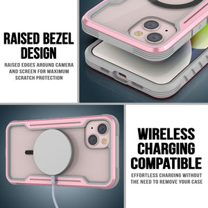 Punkcase iPhone 15 Plus, armadura Stealth MAG Defense Case, protectora de grado militar de varias capas [Color Rose-Gold]