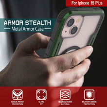 Cargar imagen en el visor de la galería, Punkcase iPhone 15 Plus Armor Stealth MAG Defense Case Funda protectora multicapa de grado militar [Verde oscuro] traducido al español:

 Punkcase iPhone 15 Plus Armor Stealth MAG Defense Case Protectora de Grado Militar de varias capas [Verde Oscuro]
