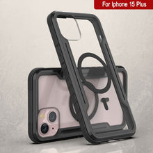 Cargar imagen en el visor de la galería, Funda de protección Punkcase iPhone 15 Plus Armor Stealth MAG Defense Protective de grado militar de varias capas [Negro]

