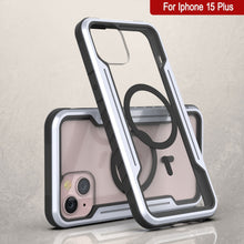 Cargar imagen en el visor de la galería, Funda de defensa Punkcase iPhone 15 Plus Armor Stealth MAG, protección de grado militar con cubierta multicapa [blanca].
