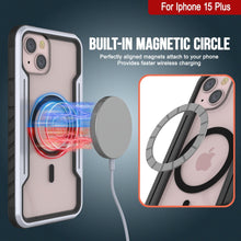 Cargar imagen en el visor de la galería, Funda de defensa Punkcase iPhone 15 Plus Armor Stealth MAG, protección de grado militar con cubierta multicapa [blanca].
