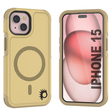 Cargar imagen en el visor de la galería, Funda de iPhone 15 PunkCase, Serie Spartan 2.0, Resistente y Robusta, Transparente con Protector de Pantalla Incorporado [amarillo].
