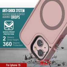 Cargar imagen en el visor de la galería, PunkCase Funda para iPhone 15, [Serie Spartan 2.0] Funda Transparente Resistente de Alta Resistencia con Protector de Pantalla Incorporado [rosa]
