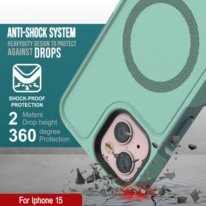 Funda PunkCase para iPhone 15, [Serie Spartan 2.0] Funda Resistente y Duradera con Protector de Pantalla Incorporado [turquesa]