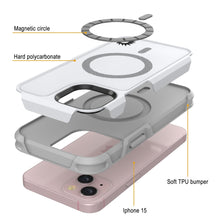 Cargar imagen en el visor de la galería, Funda PunkCase para iPhone 15, Serie Spartan 2.0, Protector Resistente y Robusto Transparente con Protector de Pantalla Incorporado [blanco].
