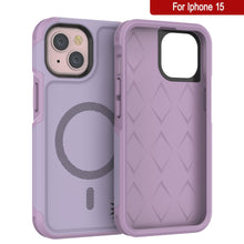 Cargar imagen en el visor de la galería, Carcasa PunkCase para iPhone 15, [Serie Spartan 2.0] Cubierta Resistente Transparente de Alta Durabilidad con Protector de Pantalla Incorporado [lila]
