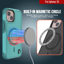 Cargar imagen en el visor de la galería, Funda PunkCase para iPhone 15, [Serie Spartan 2.0] Funda resistente transparente de alta resistencia con protector de pantalla incorporado [Azul]
