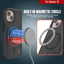 Cargar imagen en el visor de la galería, Funda PunkCase iPhone 15, Serie Spartan 2.0, resistente y transparente con cubierta robusta y protector de pantalla integrado [Negro].
