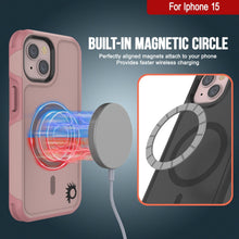 Cargar imagen en el visor de la galería, PunkCase Funda para iPhone 15, [Serie Spartan 2.0] Funda Transparente Resistente de Alta Resistencia con Protector de Pantalla Incorporado [rosa]
