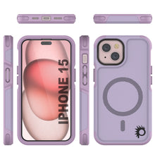 Cargar imagen en el visor de la galería, Carcasa PunkCase para iPhone 15, [Serie Spartan 2.0] Cubierta Resistente Transparente de Alta Durabilidad con Protector de Pantalla Incorporado [lila]
