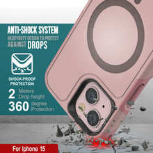 Cargar imagen en el visor de la galería, PunkCase Funda para iPhone 15, [Serie Spartan X] Funda resistente y resistente con soporte y anillo magnético [rosa]
