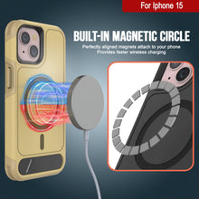 Cargar imagen en el visor de la galería, Funda PunkCase para iPhone 15, [Serie Spartan X] Carcasa resistente y duradera con soporte y anillo magnético [amarilla]
