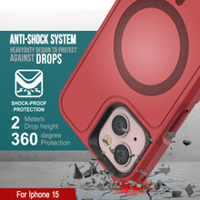 Load image into Gallery viewer, PunkCase Funda para iPhone 15, [Serie Spartan X] Funda resistente y resistente con soporte y anillo magnético [rojo]
