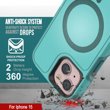 Load image into Gallery viewer, PunkCase Funda para iPhone 15, [Serie Spartan X] Funda resistente y resistente con soporte y anillo magnético [Azul]
