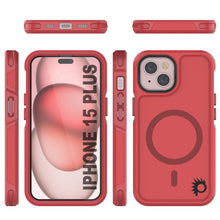 Cargar imagen en el visor de la galería, Carcasa PunkCase iPhone 15 Plus, [Serie Spartan 2.0] Cubierta Resistente y Robusta Transparente con Protector de Pantalla Incorporado [rojo]
