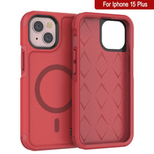 Cargar imagen en el visor de la galería, Carcasa PunkCase iPhone 15 Plus, [Serie Spartan 2.0] Cubierta Resistente y Robusta Transparente con Protector de Pantalla Incorporado [rojo]
