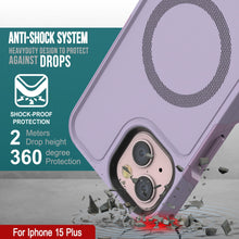 Cargar imagen en el visor de la galería, Funda PunkCase para iPhone 15 Plus, [Serie Spartan 2.0] Funda Resistente Transparente de Alta Duración con Protector de Pantalla Incorporado [lila].
