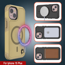 Cargar imagen en el visor de la galería, Funda PunkCase iPhone 15 Plus, [Serie Spartan 2.0] Funda Resistente Transparente y Resistente con Protector de Pantalla Incorporado [amarillo].
