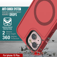 Cargar imagen en el visor de la galería, Carcasa PunkCase iPhone 15 Plus, [Serie Spartan 2.0] Cubierta Resistente y Robusta Transparente con Protector de Pantalla Incorporado [rojo]
