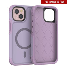 Cargar imagen en el visor de la galería, Funda PunkCase para iPhone 15 Plus, [Serie Spartan 2.0] Funda Resistente Transparente de Alta Duración con Protector de Pantalla Incorporado [lila].
